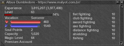 Signature for player Albus Dumbledore