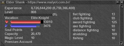 Signature for player Elder Shank