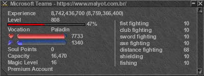 Signature for player Microsoft Teams